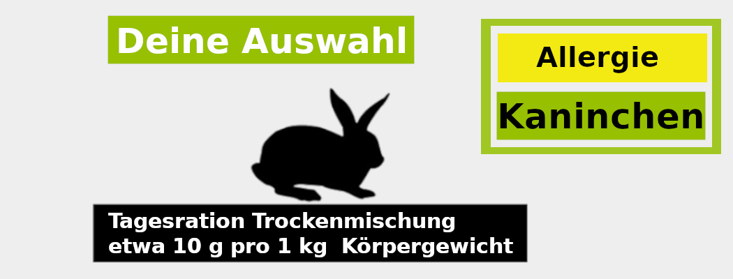 Hypoallergenes Hundefutter für Allergiker Trocken Barf Kaninchen, du wählst die Zutaten und wir mischen dein Menü