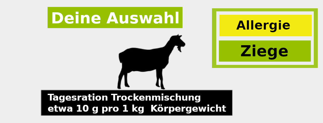 Hypoallergenes Hundefutter für Allergiker Trocken Barf Ziege, du wählst die Zutaten und wir mischen dein Menü