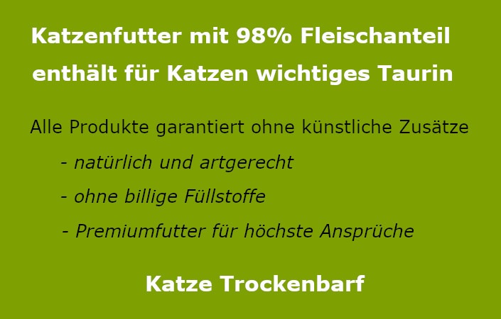 Trockenbarf Katze - Alleinfutter mit hohem Fleischanteil