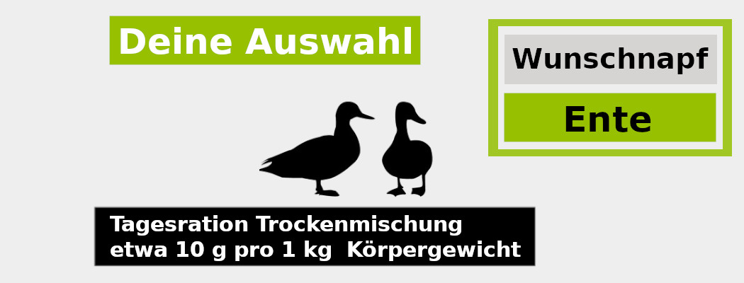 Bei unserem Trocken Barf Ente Menü bestimmst du selber die Zutaten, alle Rezepte ohne Konservierungsstoffe