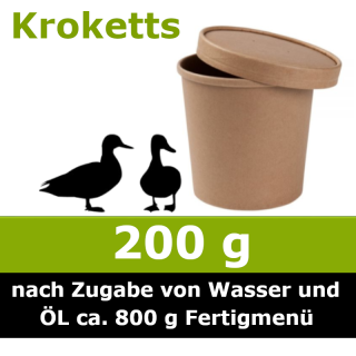 Unser 200 g Trocken Barf Wunschnapf vom Ente ist ein Alleinfuttermittel ohne billige Füllstoffe und ohne Farb- und Konservierungsstoffe