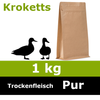 Wunschnapf Ente Pur 1 kg - ideal als Trocken Barf oder Leckerlie