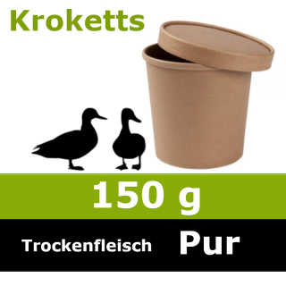 Wunschnapf Ente Pur 150g - ideal als Trocken Barf oder Leckerlie