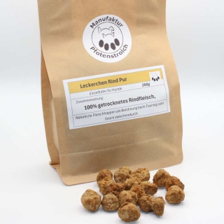 „Rundliche Fleisch-Leckerchen Rind Pur für das Hundetraining – 100% natürlicher Snack ohne Zusätze“