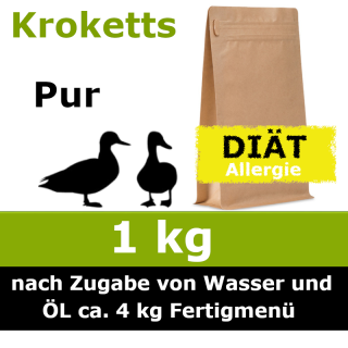 Hypoallergen Trocken Barf Ente ist sehr gut für eine Ausschlussdiät geeignet