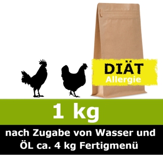 Hypoallergen Trocken Barf Hühnchen ist sehr gut für eine Ausschlussdiät geeignet