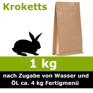Unser 1 kg Trocken Barf Wunschnapf vom Kaninchen ist ein Alleinfuttermittel ohne billige Füllstoffe und ohne Farb- und Konservierungsstoffe