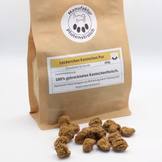 „Rundliche Fleisch-Leckerchen Kaninchen Pur für das Hundetraining – 100% natürlicher Snack ohne Zusätze“