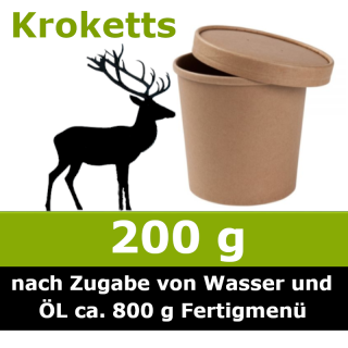 Unser 200 g Trocken Barf Wunschnapf vom Wild ist ein Alleinfuttermittel ohne billige Füllstoffe und ohne Farb- und Konservierungsstoffe