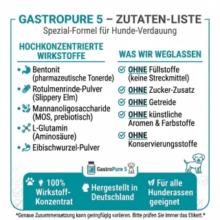 Erleichterung für den Hund: GastroPure 5 bei Sodbrennen, Durchfall und Nüchternerbrechen